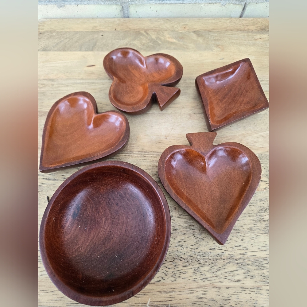 Vintage Card Suit Nut Bowls - Picture 1 of 8